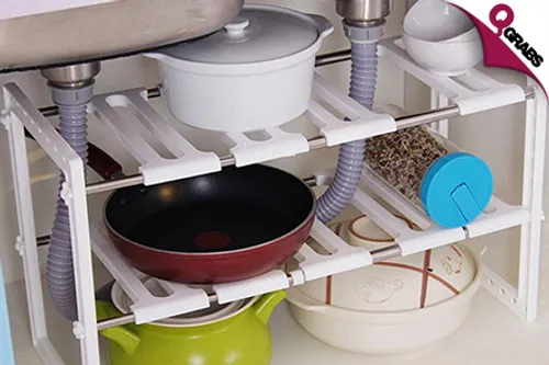 For QR59 Be Organized with a 2-Tier Adjustable Kitchen Rack! (QR99 Value)